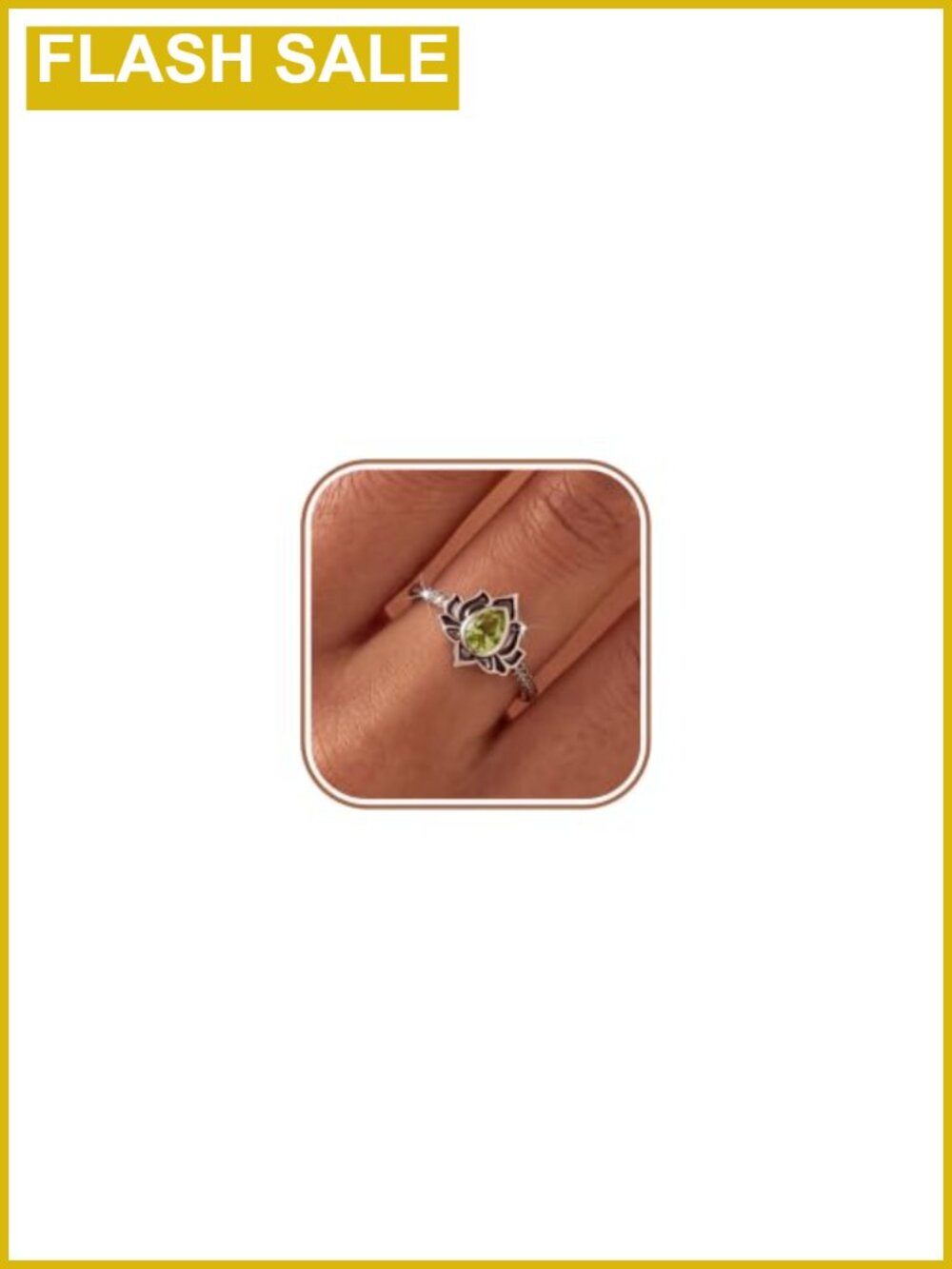 925 Sterling Silver Lotus Ring Cubic Zirconia Band
